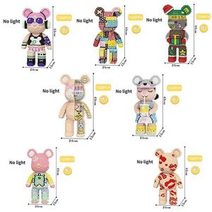 Transformation Toys Robots 43 cm Mini Love brutalna niedźwiedź kreskówkowy model konstrukcyjny Block Mini Diamond Puzzle Build Block Childrens