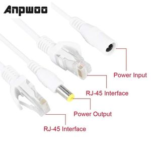 ANPWOO POE Adattatore Cavo RJ45 Potenza del cavo su Ethernet Adapte Iniettore Splitter DC 12 V 1 coppia per la fotocamera IP