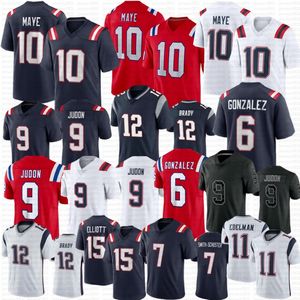 10 Drake Maye Tom Brady Football Jersey Christian Gonzalez Ezekiel Elliott Bailey Zappe Juju Smith-Schuster Matt Judon Julian Edelman Stitched Jerseys