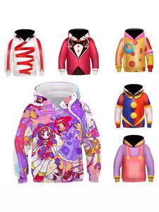 2024 Roupas combinando a família Novo Cosplay Magic Digital Circus com Animação 3D Printing Trend Hoodie Coat