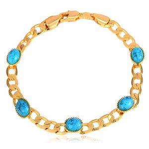 Beaded ChainSpro 6mm Artificial Turquoise Bead Cuban Chain