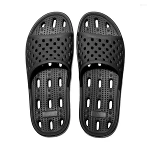 Slippers 40-41 Black Hollow Bathroom EVA Material Lightweight Summer Breathable -1 Pair