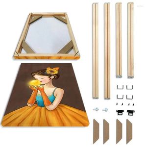 Quadros simples moldura de madeira maciça DIY adequada para pintura de tela Exibições de bordados de diamante Presentes de Natal