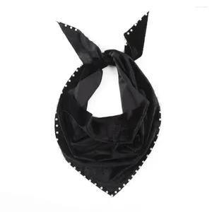 Scarves Solid Color Fashion Pearl Bandana Breathable Velvet Hair Bands Retro Decorative Headscarf