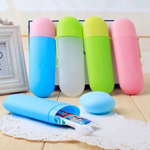 Badezubehör -Set sauber und hygienisch tragbare Zahnbürsten Hülle 6 Farben Optionale Aufbewahrungsbox einfach zu speichern Waschwerkzeughaus