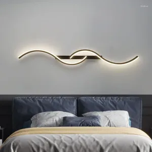 Wall Lamp Modern LED Home Decor Long Strip Light For Bedroom Bedside Living Room Sofa Remote Control Fixture Lighting Lustre