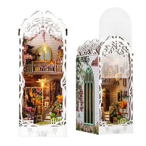 DIY Wooden Flower House Książka Kook Perfel Wstawka Miniaturowa Dollhouse z meblami