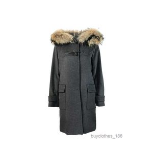 Women's Wool Coat Cashmere Coat Designer Fashion Show Samma kappa klassiska märke Max Mara Hooded Wool Coat med Hatfashion Fashion