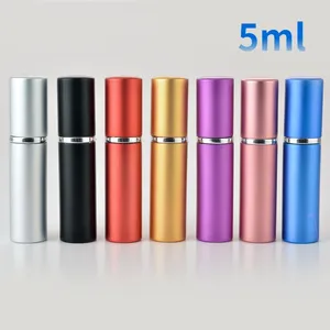 Depolama Şişeleri 5ml Taşınabilir Mini Parfüm Cam Şişe Seyahat Alüminyum Sprey Atomizer Boş Metal Parfüme Atomizer Doldurma Kozmetik