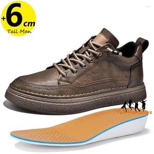 Casual Shoes Men Winda biznesowa Wysokość Wzrost wkładka 6 cm Mężczyzna Podniesienie Brytyjska wysoka skórzana wiosenna jesień