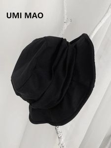 Umi mao yamamoto rüzgar koyu siyah siyah japon retro balıkçı şapka erkek kadın katlama tasarım şapka harajuku y2k femme hombre gotik 240412