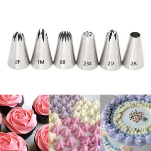 Formar 1m 2d 2a 2f 6b 234# Rose Pastry Mozles Cake Decorating Tools Blomma Icing Piping Munstycke Kakor Cream Cupcake Bakning Tips