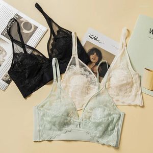 Bras in pizzo senza soluzione di continuità per le donne spingendo il reggiseno reggiseno reggiseno reggiseno in mesh a v sul collo delle ragazze bralette biancheria intima sexy lingerie sexy