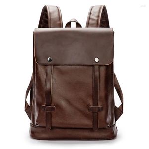 Backpack Fashion Leather Men Large Capacity Waterproof Travel Laptop School Bag Male Business Shoulder Mochilas