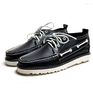Casual Shoes Men Leather Boat Designer Lace Up Fashion Flat Creepers Moccasins Footwear Zapatos Hombre Loafers Driving 45