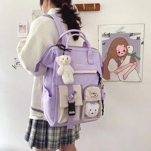 School Bags Sweet Cute Nylon Backpack For Women Classic Causal Designer Girl Bag Doll Pendant Fashion Girls