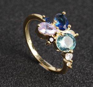 Wedding Rings Inlaid Multicolor Crystal High Quality Ring Elegant Woman Exquisite Jewelry Lover Birthday Gift Beautiful Dress6658519