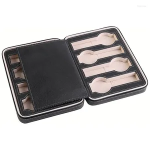 Titta på rutor 1 datorer 8 slots Display Box Jewelry Case Portable Travel Collector Storage Organizer Black