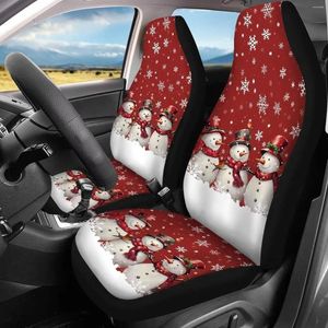 Car Seat Covers Christmas Snowman Red Print Winter Cover Durable Nonslip Soft Comfy Girly Cushion Set
