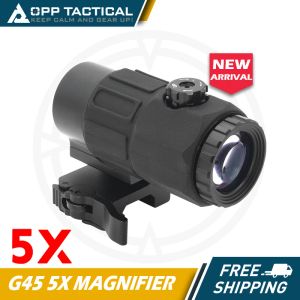 Optics G45 Melhor mira 5x com mudança para o lado rápido de destacar QD para caçar e rifle airsoft com marcas originais