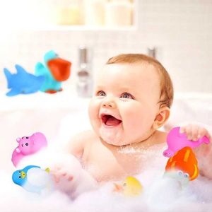 Baby Bath Toys 10/5Pcs Baby Cute Animals Bath Toy Swimming Water Toys Soft Rubber Float Squeeze Sound Kids Wash Play Funny Squeaky Bathing Gift