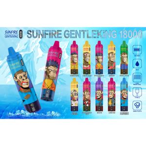 Sunfire Tornado Puff 18000 15000 Disposable E Cigarettes 0% 2% 3% 5% 25ml E-liquid Mesh Coil 850mah Rechargeable Vape R and Vapor M 15K Puffs 10 Colors Vaper