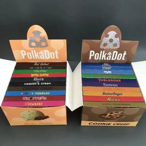 Partihandel nyaste stor storlek Polkadot chokladförpackningslådor 20 slags 4G polka dot svamp belgisk choklad stavpaket med klistermärken inpackning shrooms bar pac