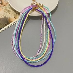 Цвет Choker Color Tiny Beads Ожерелье для женщин Girl Girl Nature Shell Spress Smourment Short Gift Friend Friend Jewelry