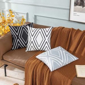 Kudde/dekorativt kastbeläggning 45x45cm Velvet Geometric Cushion Cover Soft Modern Falls For Sofa Couch Bed Home Decor Funda CoJin