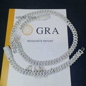 8mm VVS Moissanite -halsband med 925Silver Halsband Anpassad kubansk kubansk kedja Hip Hop -kedja