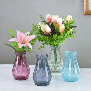 Vases Nordic Glass Flower Vase Transparent Hydroponic Craft Living Room Arrangement Home Desktop Decoration Accessories