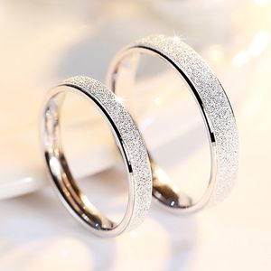 Moderingar S925 Sterling Silver Ring Plain Ring för flickor, enkla och fashionabla parringar för män och kvinnor Bröllopspar Lovers gåva smycken