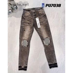 Jeans viola uomini maschi di moda i bottoni viola volano nero elastico elastico i bottoni jeans strappati volano pantaloni di marca hip hop pantaloni bianchi neri jeansur 2460