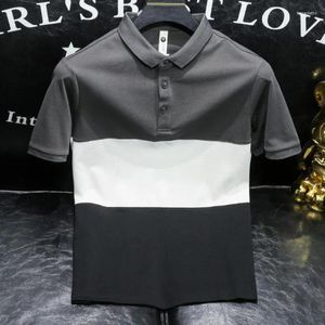 Men's Polos Top Skinny Polo Shirts No Logo T Shirt For Men Black Man With Collar Tee Elastic Clothing 2024 Slim Fit