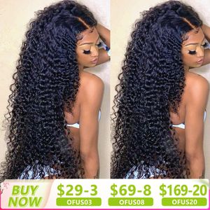 Deep Wave Frontal Wig 13x4 13x6 Hd Transparent Lace Glueless 5X5 6X4 28 30 Inch Curly Front Human Hair Wigs 240419