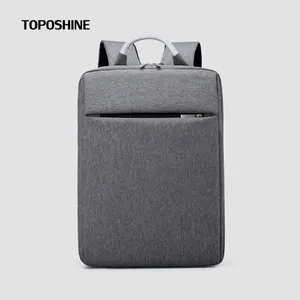 Backpack TopoShine 2024 Double Cayer Travel Mackpacks Men Oxford Rucksack para negócios de laptop de 15,6 polegadas fora da escola Boy Grey Bags