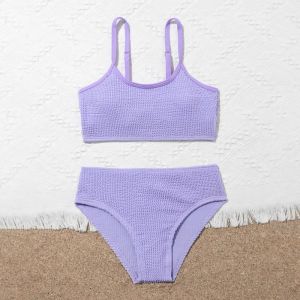 Costumi da bagno estivo da bagno costume da nuoto solido kid bikini abiti bikini per bambini adolescenti casual traspirazione branca costumi da bagno set da bagno 714y