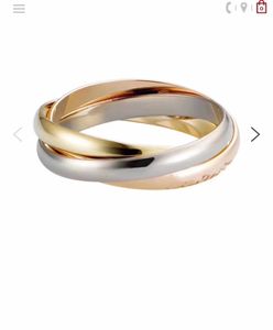 18 K Gold Titanium Steel Threering Srebrny złoto Rose Gold 3 Kolory Oryginalne projektant Ring6546726