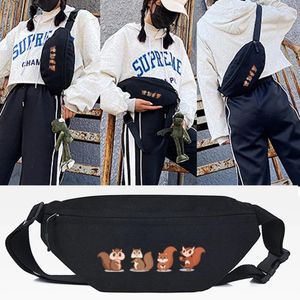 Midjepåsar Fyra ekorrar trycker bröstkvinnor Män Fanny Pack Street Fashion Crossbody axelväska sportkörningspaket