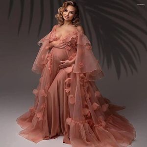 Party Dresses Princess Flower Maternity Dress for Women Poshoot Prom Ruffles Off the Shoulder Vestido de Novia 2024 Maxi Gown