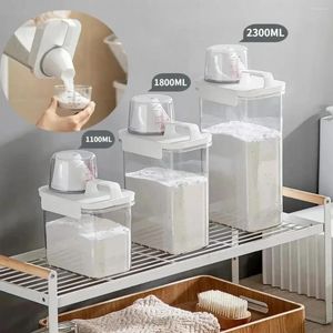 Garrafas de armazenamento Powder Detergente Organizer Box Recipiente hermético com tampas líquidas seladas