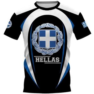 Mäns T-shirts Linha Geomtrica Masculina Camiseta Estampada Camiseta Hellas Bandeira Grega Emblema Nacional Rua Grande Casual T240425