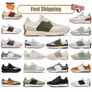 Gratis frakt 327 tränare Kvinnor Män Running Shoes Designer Sneakers Triple Black Green Sea Salt Gray Orange Blue Pink White Men Womens Outdoor 2024