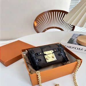24SS Женская роскошная дизайнерская цепная сеть маленькая коробка сумка женская роскошная сумка для обеда с мешкой по кроссу сумку для плеча.