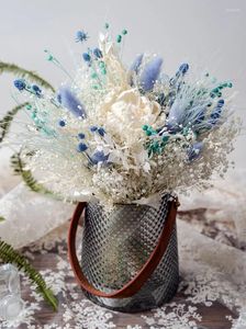 Decorative Flowers Wedding Bridal Bouquet Dried Party Decor Gift Tail Cotton Floral Arrangement Christmas Home