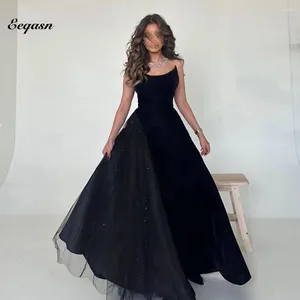 Party Dresses Saudi Arabia Prom Strapless A-line Evening Gown Sleeveless Sequins Formal Wedding Guest For Women