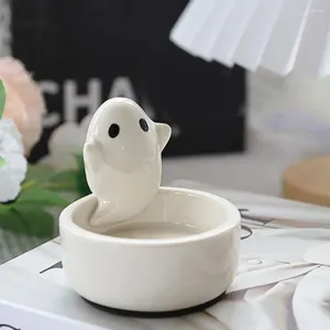 Candle Holders Halloween Ceramic Holder Ghostly Ceramics For Room Bathroom Decor White Tea Light Candlestick Christmas