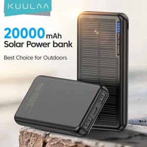 Cell Phone Power Banks KUULAA 20000mAh solar battery pack for fast charging external battery portable phone charger suitable for Xiaomi iPhone 15 14 12 Pro J240428