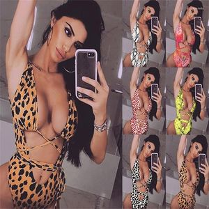 Swimwear da donna 6 colori sexy sexy da bagno un pezzo da bagno da bagno donna leopardo cinghiali cavi croce cavi abiti da bagno in un pezzo di costume da bagno