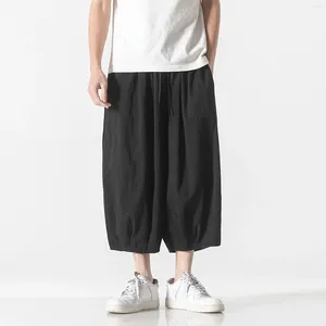 Herrbyxor brett ben för män soild raka slacks manlig utomhus streetwear baggy casual byxor sommarmens byxa ropa hombre